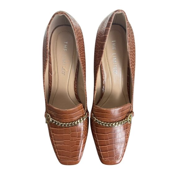 The Limited Womens Whiskey Brown "Benton" Loafer Snake Print Square Toe 10M - Picture 3 of 12